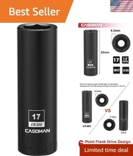 1/2-Inch Drive x 17mm Deep Impact Socket, 6-Point, Metric, CR-MO