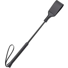 Premium 18" Horse Whip Riding Crop - Black Equestrian with Non-Slip Handle