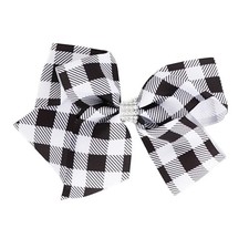 Patterned Hair Bow for Women and Girls with Silver Rhinestones 1 Piece  Plaid