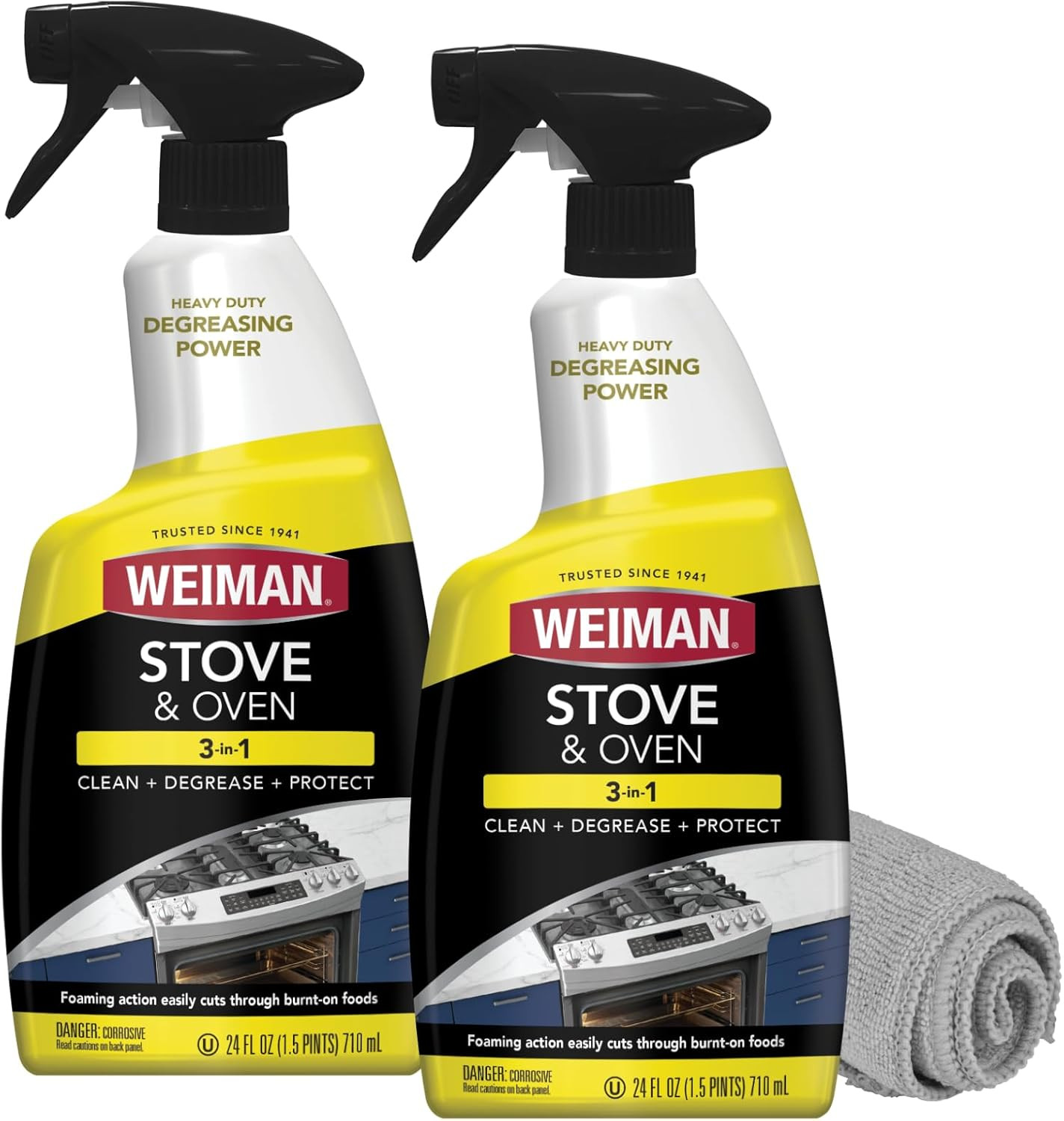 Heavy Duty Stove and Oven Cleaner and Degreaser for Glass, Ceramic Cooktops, BBQ