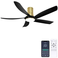 58" Low Profile Ceiling Fan with Light - Remote Control Flush Mount Indoor Ou...
