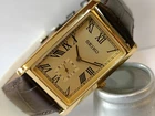 VINTAGE SEIKO QUARTZ GOLD DIAL JAPAN MEN'S WORKING DRESS WATCH