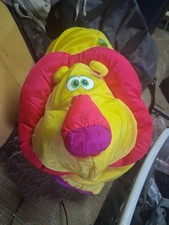 Vintage Fisher Price Big Things LG Puffalump Lion Yellow Pink Plush Stuffed Anim