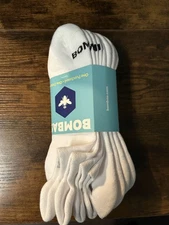 Bombas Midweight Ankle Socks 4 Pairs White - Size Large - Women 11-13 Men 9.5-13