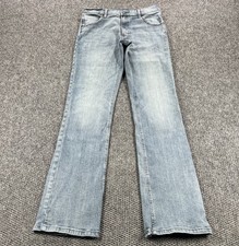 Wrangler Retro Mens Jeans 32x36 Blue Slim Boot Denim Western Cowboy Rodeo