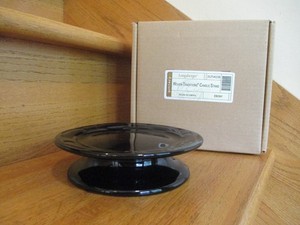 Longaberger Ebony Candle Stand black almost 7" diameter nib *shipping included!*