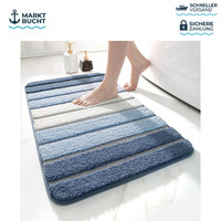 Badematte Rutschfest Weich SaugfäHig Waschbar 40X60 Cm Blau Badezimmer Teppich