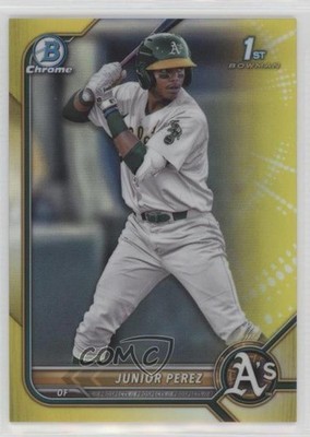 2022 Bowman Chrome Prospects Yellow Refractor 68/75 Junior Perez #BCP-180 10h2