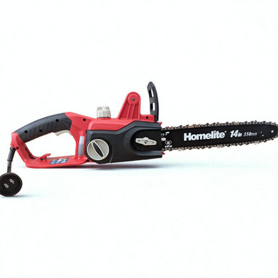 Homelite Electric Chainsaw 14'' 9 Amp Tool-Less Chain Tensioning, Automatic Oiler