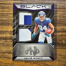 2023 Panini Black Jalin Hyatt #RSM-18 Dual Relic Auto Royal #47/75 NY Giants RC