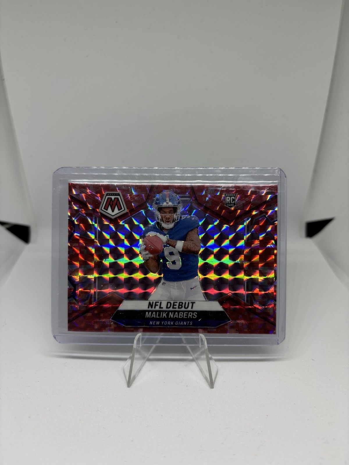 2024 Panini Mosaic NFL Debut Red Camo Prizm Malik Nabers RC