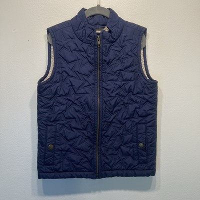 Gap Kids Full Zip Quilted Stars Sleeveless Sz M Faux Shearling Lining