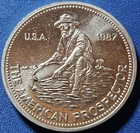 A 1987 Engelhard 1oz Silver American Prospector Round. Vintage!!!