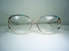 Jacques Fath luxury eyeglasses Gold plated scallop oval women frames NOS vintage
