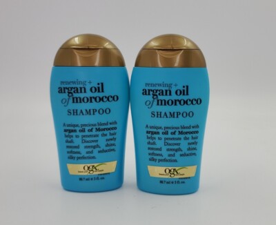 2 Pack Ogx Renewing Argan Oil of Morocco Hair Shampoo Travel Size, 3 Oz ea