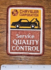 Vintage Chrysler Corporation Service Quality Control Mechanic Jacket Patch 