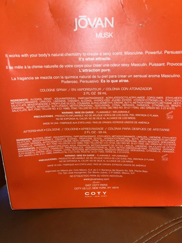 JOVAN MUSK PARA HOMBRE 59ML SPRAY DE COLONIA/ 59ML PARA DESPUÉS DEL AFEITADO (JUEGO DE REGALO) Foto 4 de 4