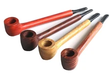 5.5" Exotic Wood Pipe- Extra Long Smooth Pipe with mouthpiece