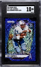 2024 Panini Prizm Earl Campbell Blue Shimmer Color Match SSP /25 SGC 10 POP 1