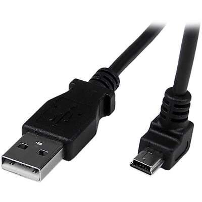 1pc STARTECH.COM USBAMB2MD Down Angle Mini USB Cable - 2m - Black - USB A to Mi