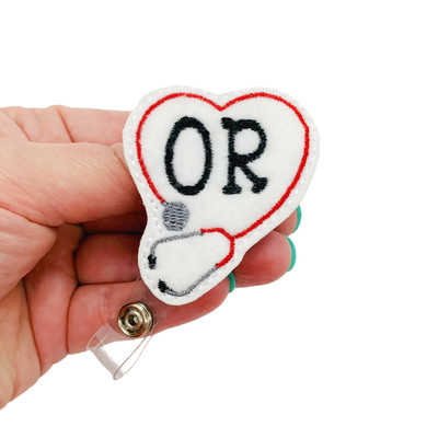 Operating Room Nurse Badge Reel Holder Clip  OR Name Tag ID Charm Accessory