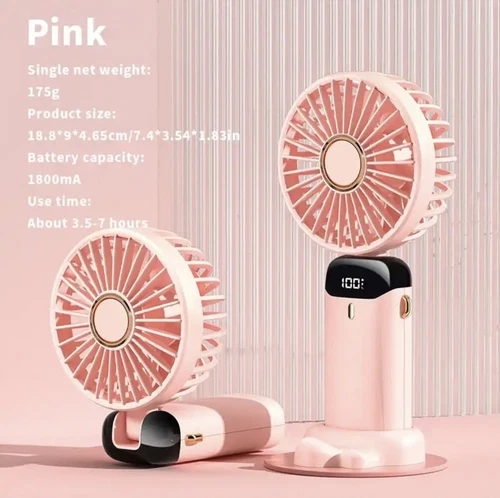 Mini Ventilador Portátil de Mano 5 Velocidades Plegable Enfriador Refrigeración USB Ventilador Recargable - Imagen 10 de 13