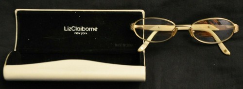 Liz Claiborne Eye Glass Frames w/ White Ear Pieces & White Case - 第 1/4 張圖片