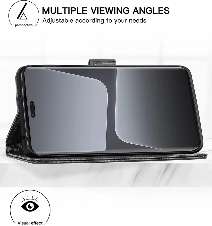 For Xiaomi 13 Lite Mi Flip Leather Wallet Stand Phone Case Cover Black 2023 - Image 2 of 4