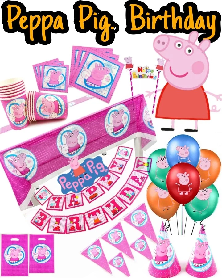 Peppa Pig Party Supplies Tableware Plates Napkins Cups -  UK