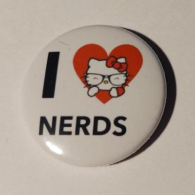 1x I love Nerds Button Fun Girly Emo Spaß Gamer Zocker Chica Love
