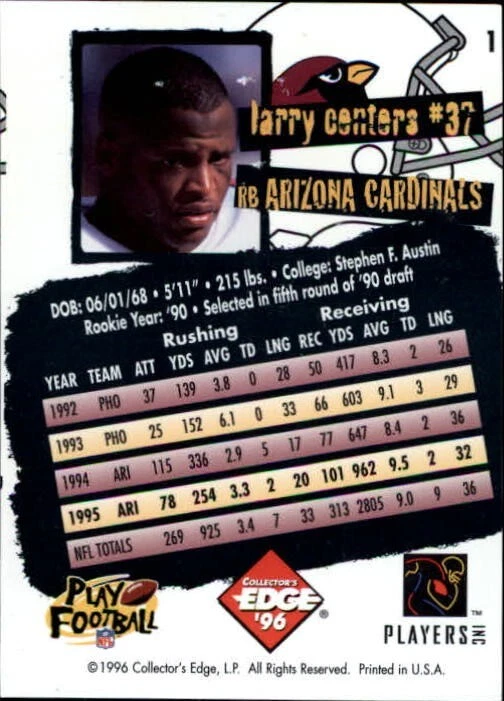 1996 Collector's Edge Football (1-250) Finish set Available UP TO 60% OFF - Image 2 of 2