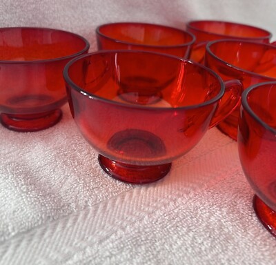 Depression Glass Set Red Vintage 18 Peices | eBay