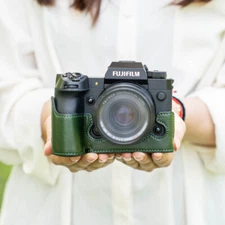 Genuine Leather Camera Half Case Cover for Fujifilm XH2 XH2S Fuji X-H2 S Camera