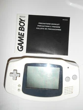 Nintendo Game Boy Advance White Handheld System + Manaul -TESTED 