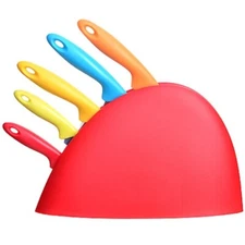 Mayer & Boch 5-Piece Colorful Kitchen Knife Block Set- Stainless Steel Knives