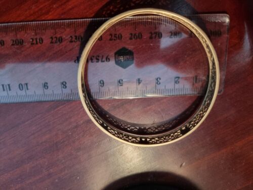 Ladies Two-Tone Gold 9ct (375, 9K) Rare Filigree Openwork Vintage Bangle - Picture 7 of 7