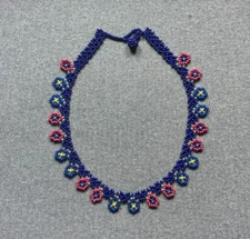 Embera Chami beaded choker by women of the Colombian indigenous tribe 5045