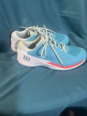 Womens Wilson Rush Pro 4.0 Tennis Shoes. Size 10.5 White/Teal
