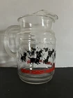 1950s Vintage Scottie Dog Glass Water Pitcher Federal