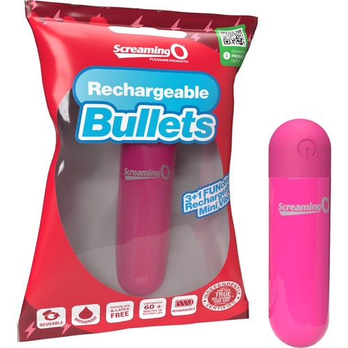 Screaming O Rechargeable Bullet Vibe Pink Vaginal Clitoral Vibrator