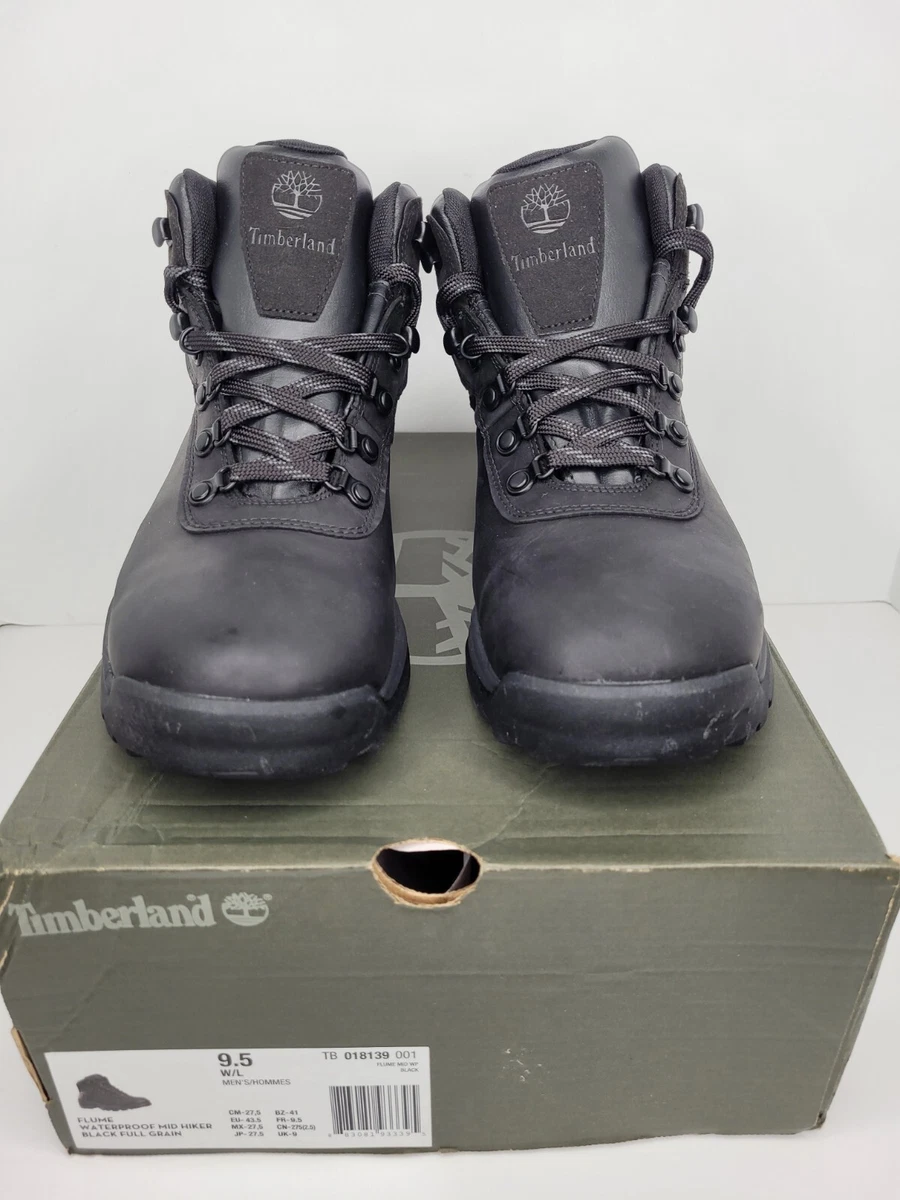 Timberland Mens Flume Waterproof Mid Hiking Boots Size 9.5W Black