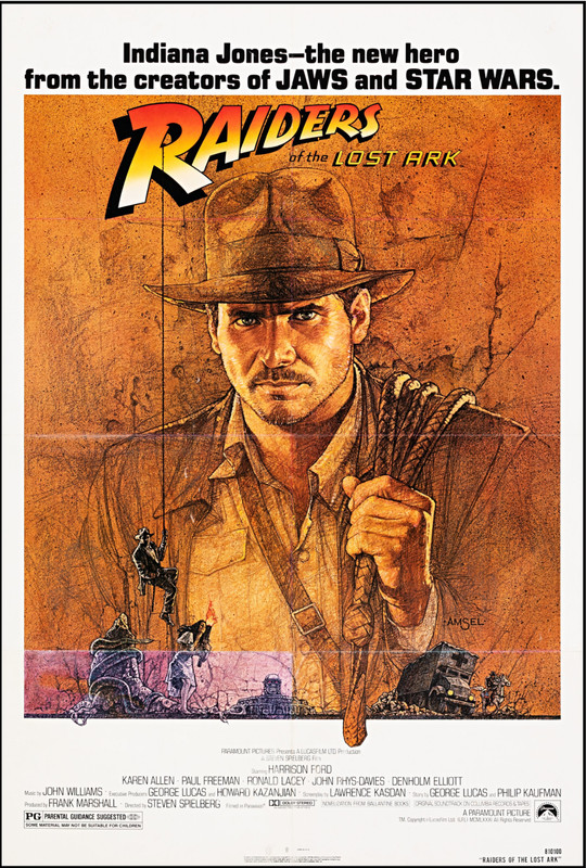 RAIDERS OF THE LOST ARK (1981) VINTAGE ORIG One Sheet Movie Poster ROLLED LINEN