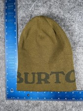 Burton Hat Beanie Mens One Size Green Reversible Knit Billboard Logo Winter