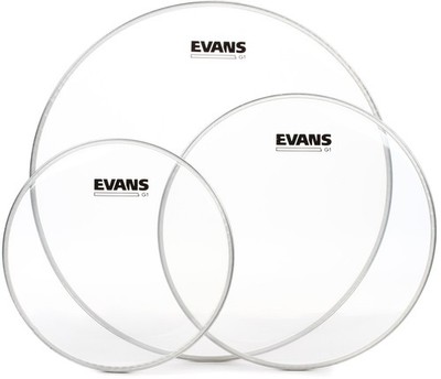 Evans G1 Clear 3-piece Tom Pack - 10/12/16 inch (2-pack) Bundle