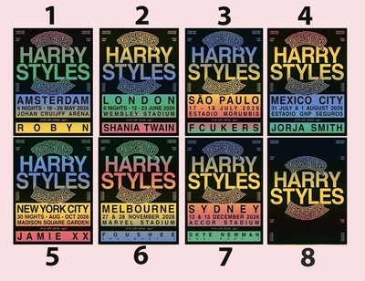 Harry Styles Together Live World Tour 2026 Cities Dates Concert Poster
