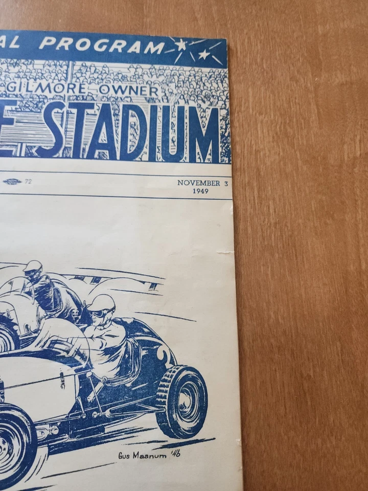 Винтаж 1949 Gilmore Stadium Лос-Анджелес Карликовая Автомобильная Гоночная Программа Билл Вукович - Изображение 4 из 4