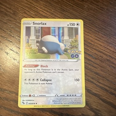 Pokémon Snorlax Pokémon GO 055/078 Holo Rare Basic 150 HP Ability