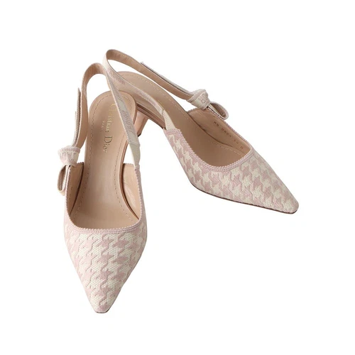 Escarpins Dior pied de poule talon écharpe 38 34589 130329161