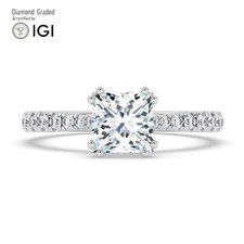 Princess Diamond Engagement Ring Platinum Labgrown 1.80 Ct Solitaire
