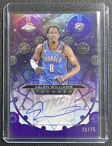 JALEN WILLIAMS 2025-26 TOPPS CHROME CHROMOGRAPH PURPLE REFRACTOR AUTO 30/75